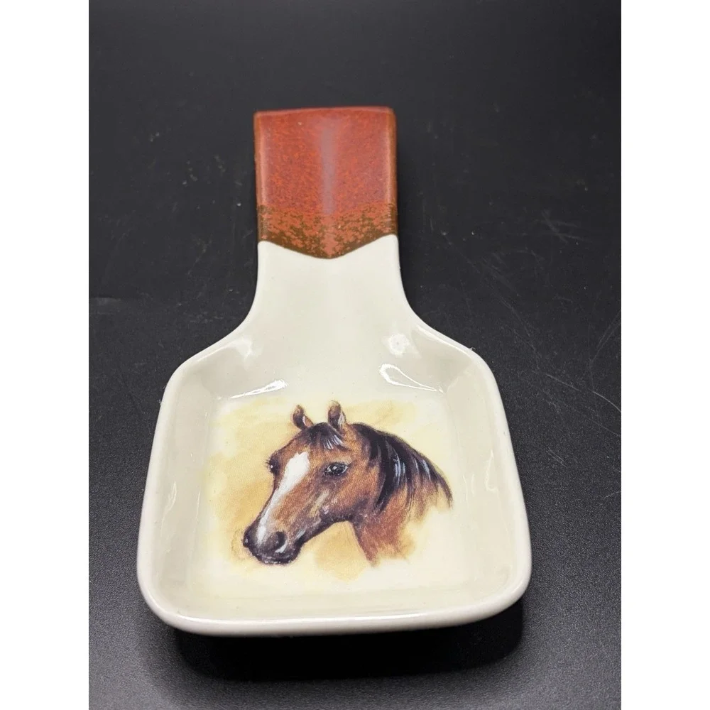 Collectible Japanese Otagiri Horse Western Kitchen Cook Utensil SpoonRest Holder